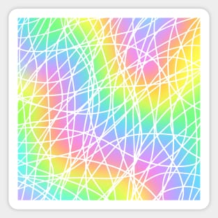 Pastel Rainbow Gradient with White Lines Sticker